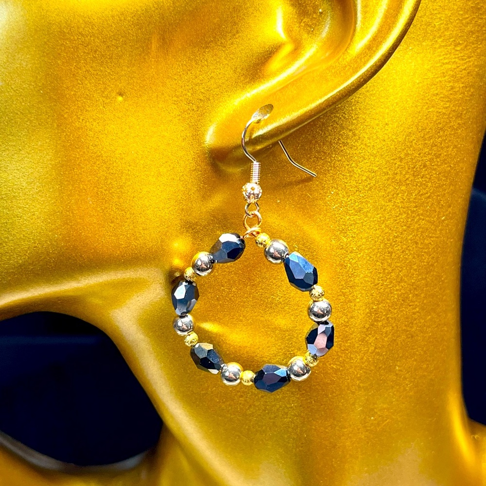 Pretty crystal Swarovski hoop earrings with gold